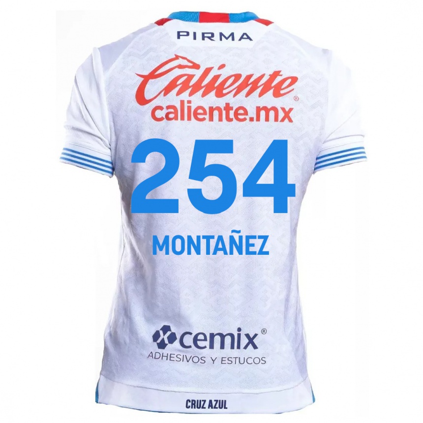 Homme Football Maillot Humberto Montañez #254 Blanc Bleu Tenues Extérieur 2024/25