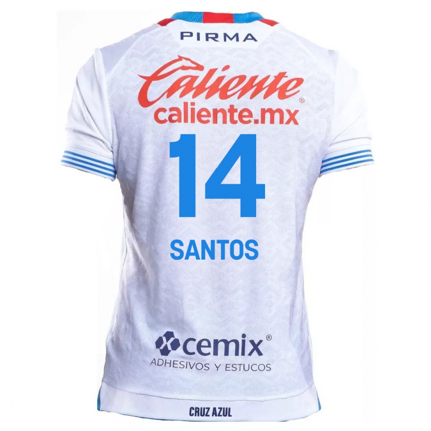 Homme Football Maillot Eleisa Santos #14 Blanc Bleu Tenues Extérieur 2024/25