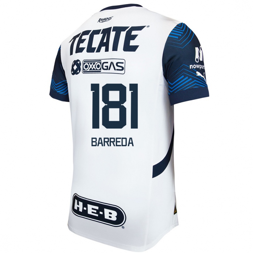 Homme Football Maillot Dimas Barreda #181 Blanc Bleu Tenues Extérieur 2024/25