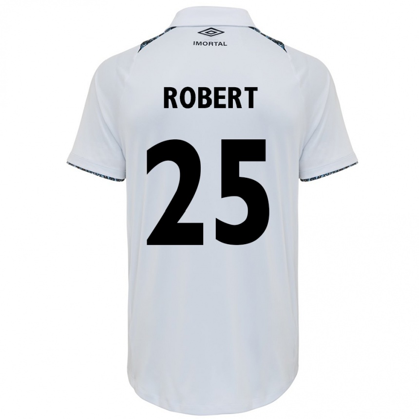 Homme Football Maillot Jhonata Robert #25 Blanc Bleu Tenues Extérieur 2024/25