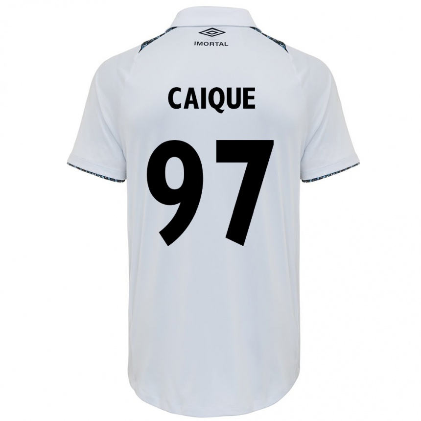 Homme Football Maillot Caíque #97 Blanc Bleu Tenues Extérieur 2024/25