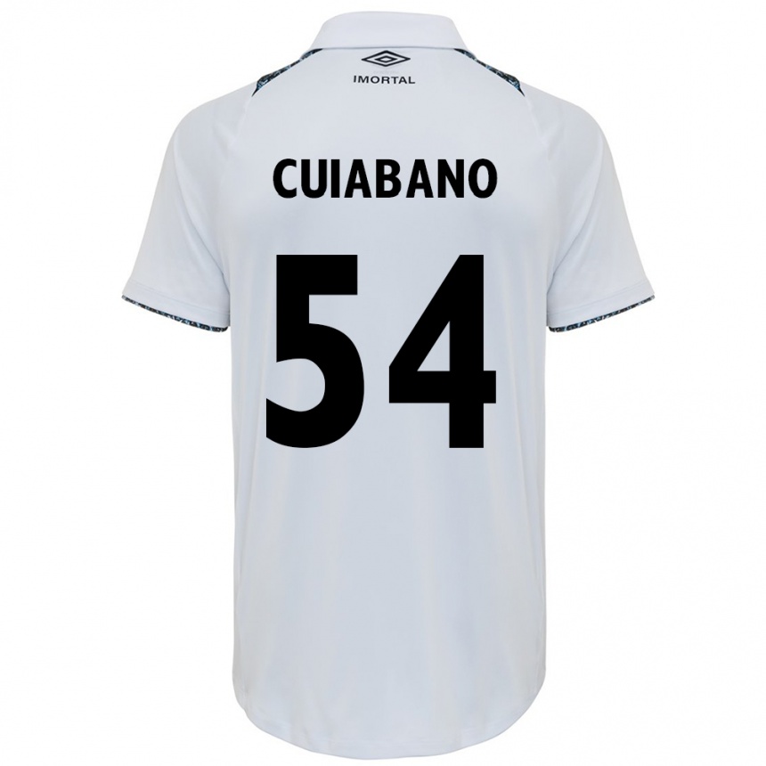 Homme Football Maillot Cuiabano #54 Blanc Bleu Tenues Extérieur 2024/25