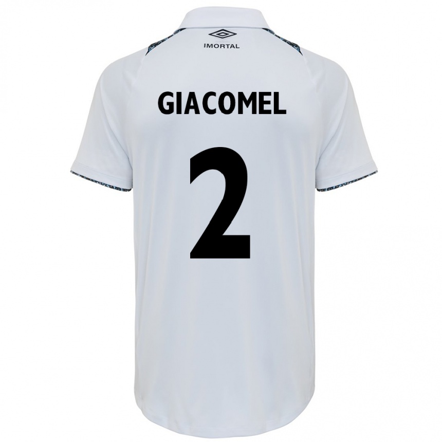 Homme Football Maillot Laís Giacomel #2 Blanc Bleu Tenues Extérieur 2024/25