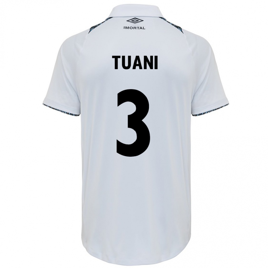 Homme Football Maillot Tuani #3 Blanc Bleu Tenues Extérieur 2024/25