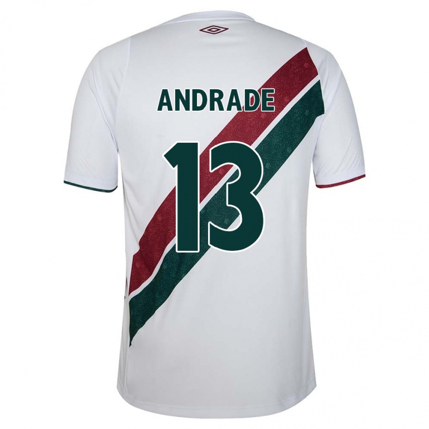 Homme Football Maillot Felipe Andrade #13 Blanc Vert Bordeaux Tenues Extérieur 2024/25