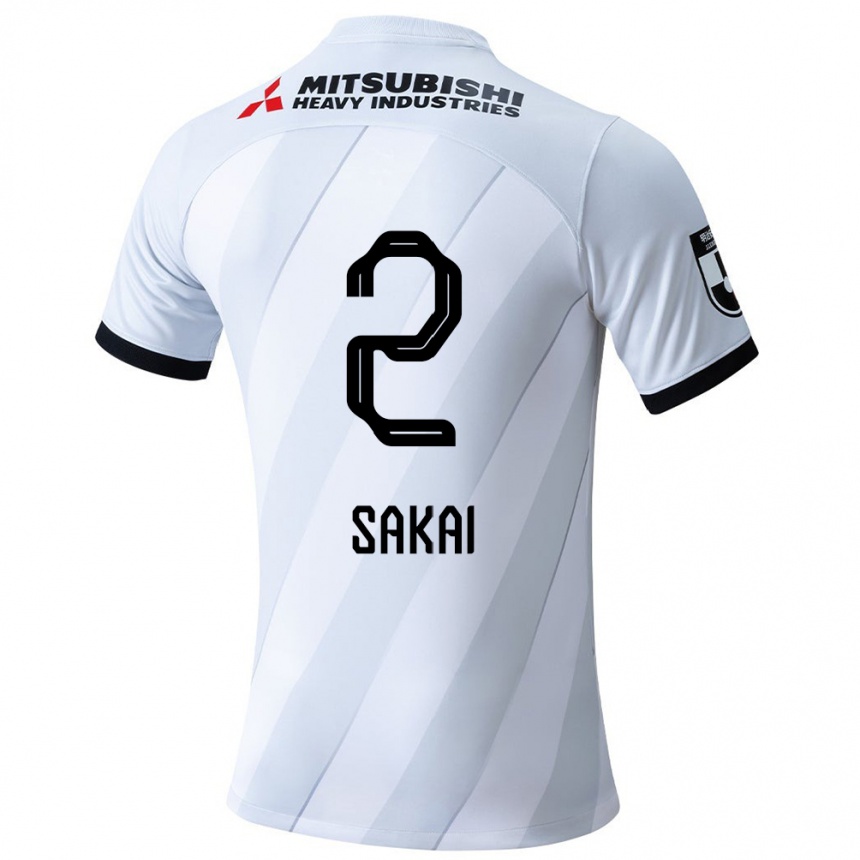 Homme Football Maillot Hiroki Sakai #2 Blanc Gris Tenues Extérieur 2024/25