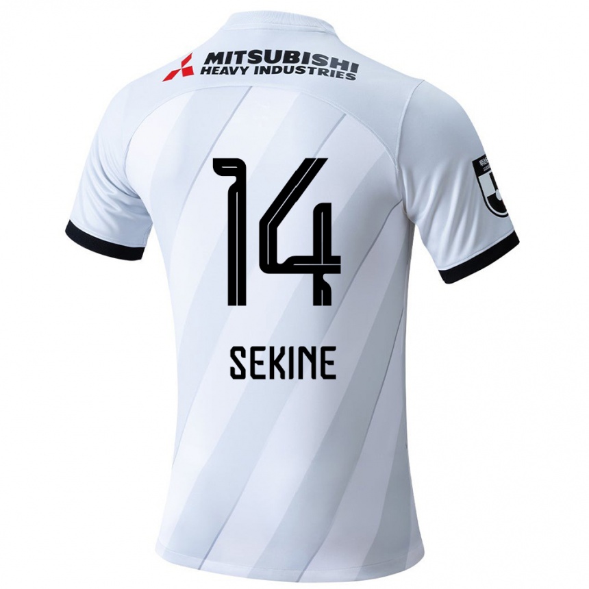 Homme Football Maillot Takahiro Sekine #14 Blanc Gris Tenues Extérieur 2024/25