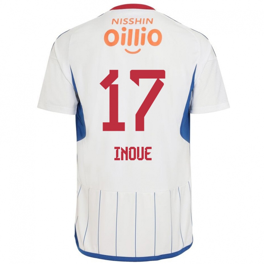 Homme Football Maillot Kenta Inoue #17 Blanc Bleu Rouge Tenues Extérieur 2024/25