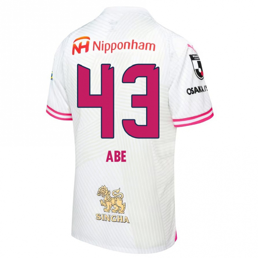 Homme Football Maillot Yosei Abe #43 Blanc Rose Tenues Extérieur 2024/25