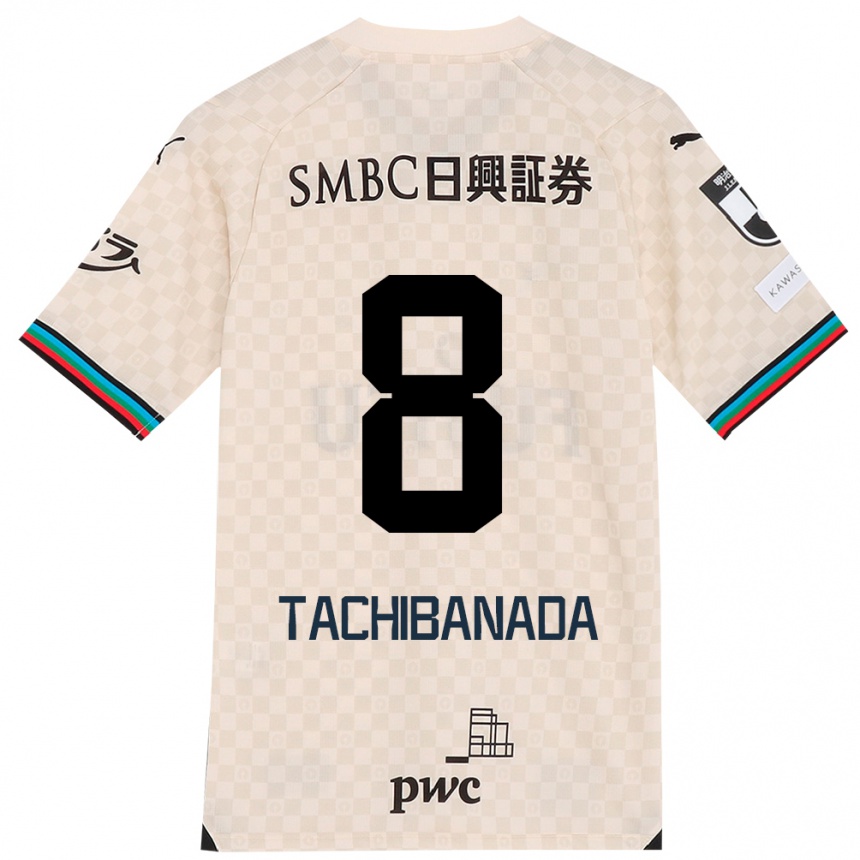 Homme Football Maillot Kento Tachibanada #8 Blanc Gris Tenues Extérieur 2024/25