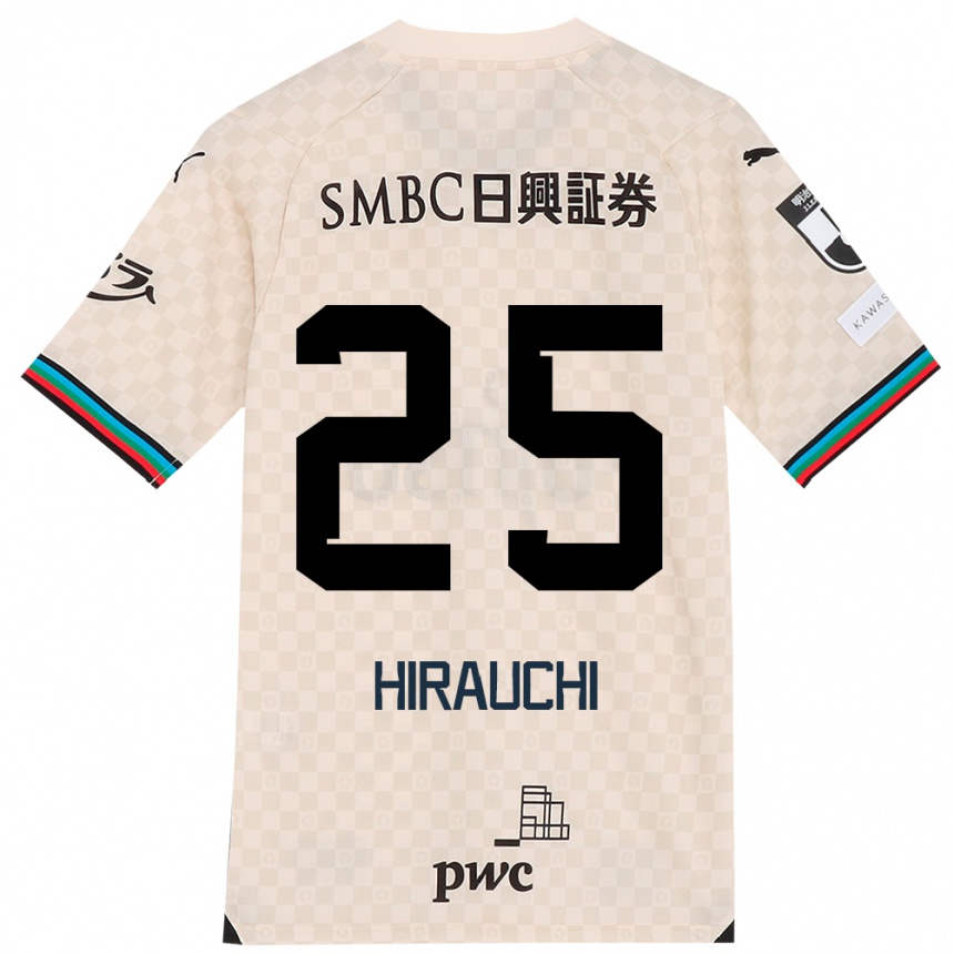 Homme Football Maillot Issei Hirauchi #25 Blanc Gris Tenues Extérieur 2024/25