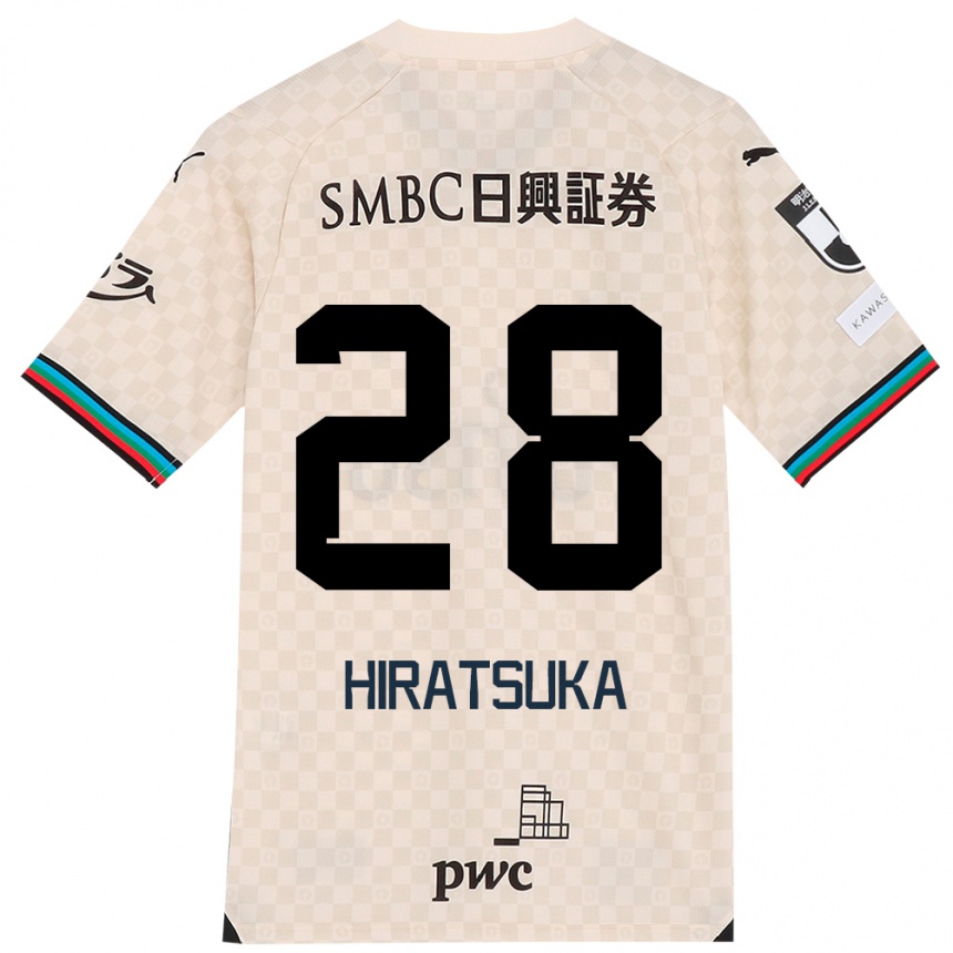 Homme Football Maillot Hayato Hiratsuka #28 Blanc Gris Tenues Extérieur 2024/25