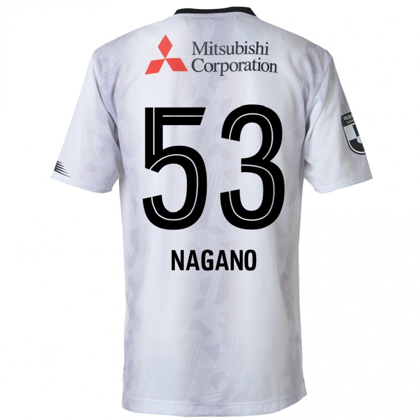 Homme Football Maillot Shuto Nagano #53 Blanc Noir Tenues Extérieur 2024/25