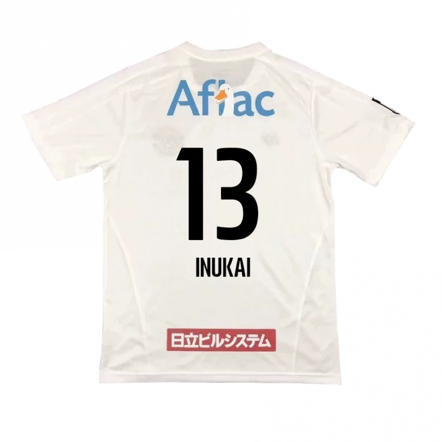 Homme Football Maillot Tomoya Inukai #13 Blanc Noir Tenues Extérieur 2024/25