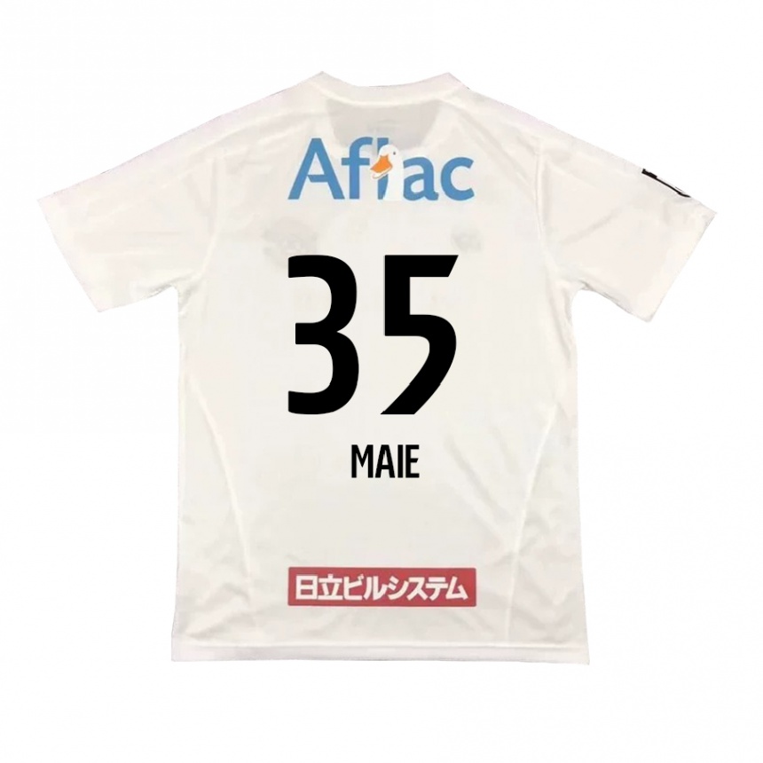 Homme Football Maillot Hidetaka Maie #35 Blanc Noir Tenues Extérieur 2024/25