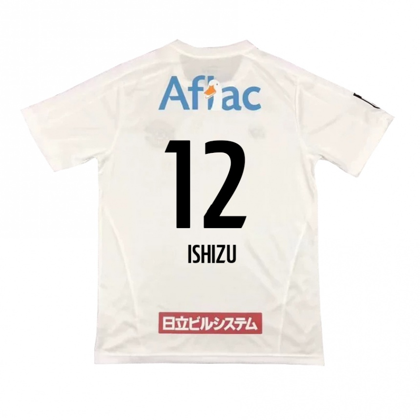 Homme Football Maillot Kazuki Ishizu #12 Blanc Noir Tenues Extérieur 2024/25