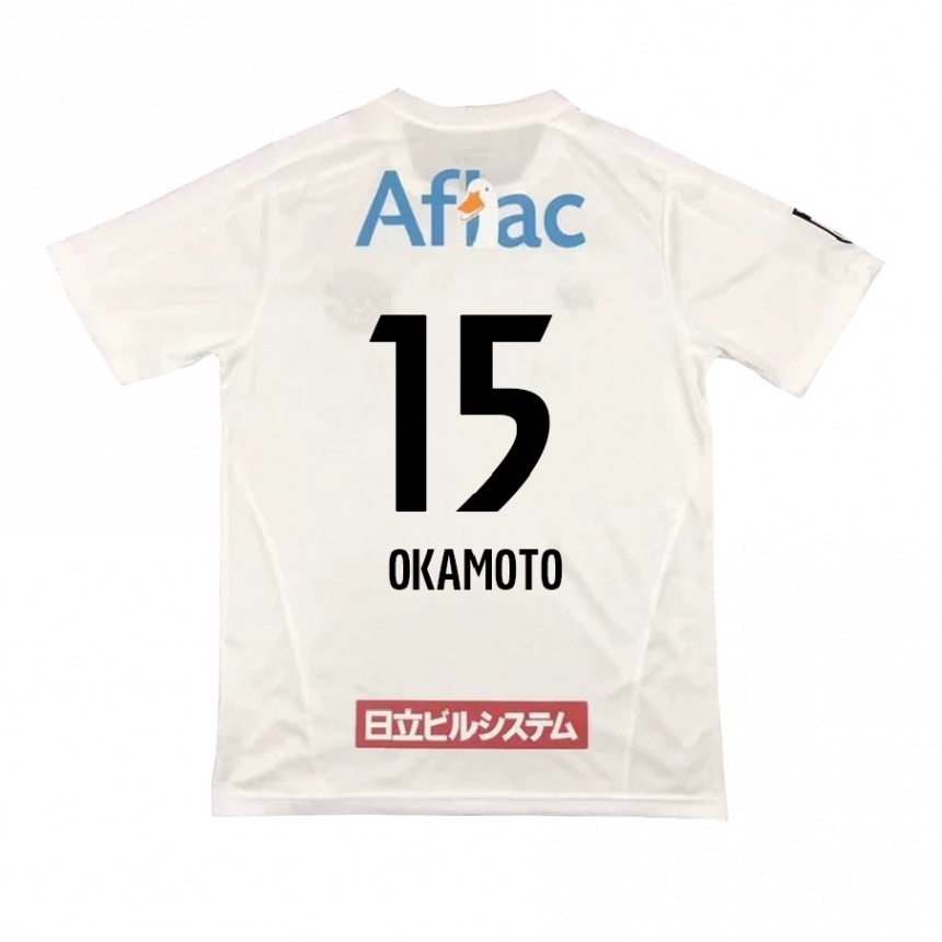 Homme Football Maillot Ryoji Okamoto #15 Blanc Noir Tenues Extérieur 2024/25