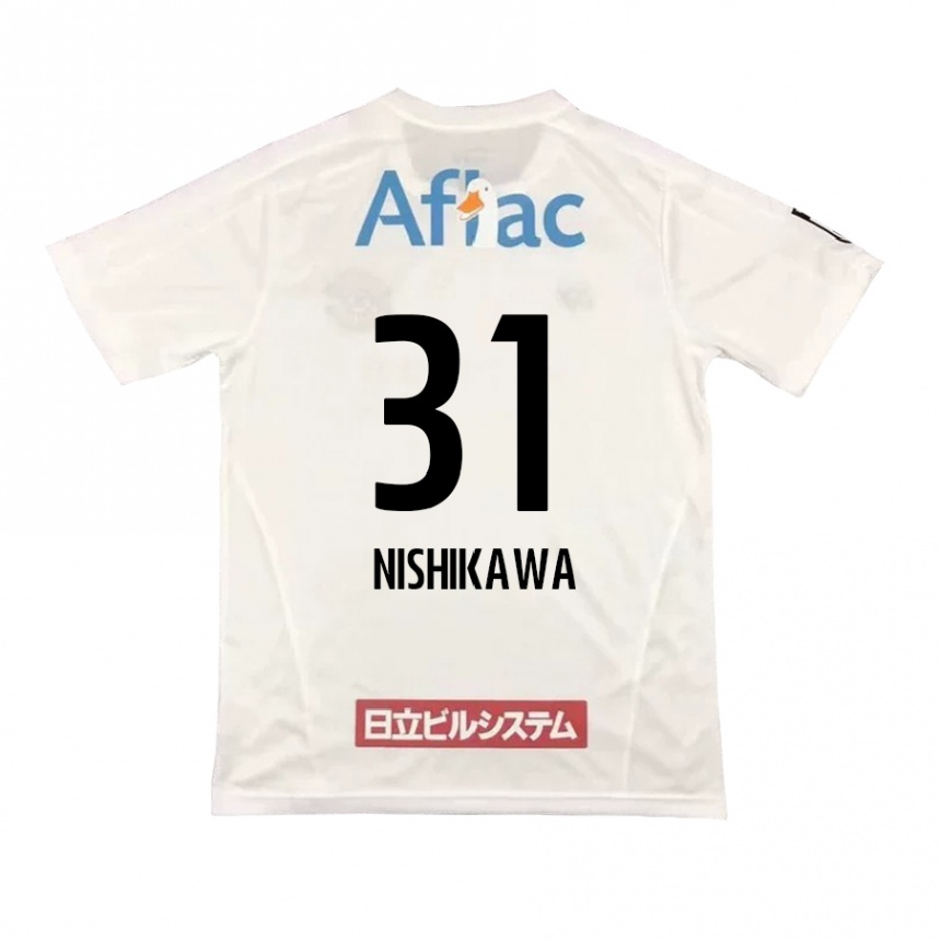 Homme Football Maillot Genki Nishikawa #31 Blanc Noir Tenues Extérieur 2024/25