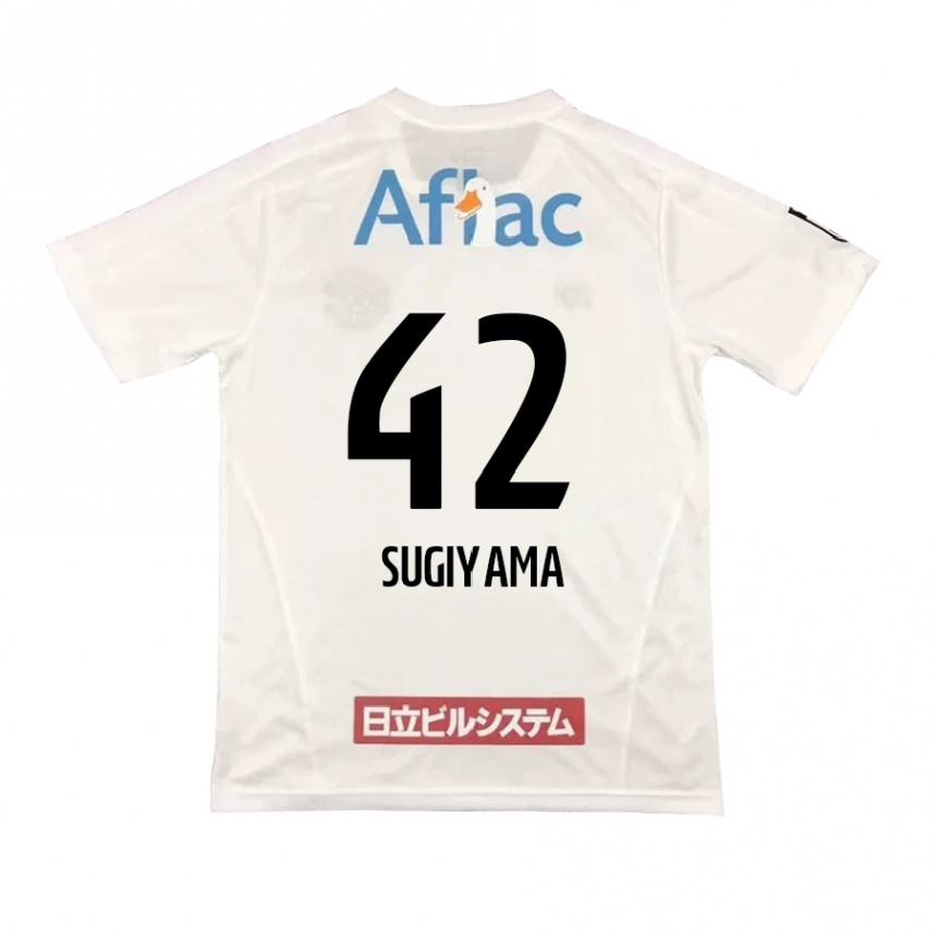 Homme Football Maillot Shunnosuke Sugiyama #42 Blanc Noir Tenues Extérieur 2024/25