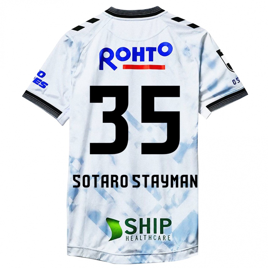 Homme Football Maillot Joshua Sotaro Stayman #35 Blanc Noir Tenues Extérieur 2024/25