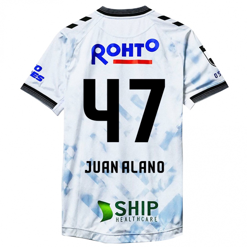 Homme Football Maillot Juan Alano #47 Blanc Noir Tenues Extérieur 2024/25