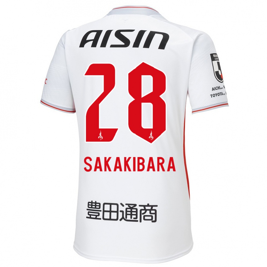 Homme Football Maillot Kyota Sakakibara #28 Blanc Jaune Rouge Tenues Extérieur 2024/25