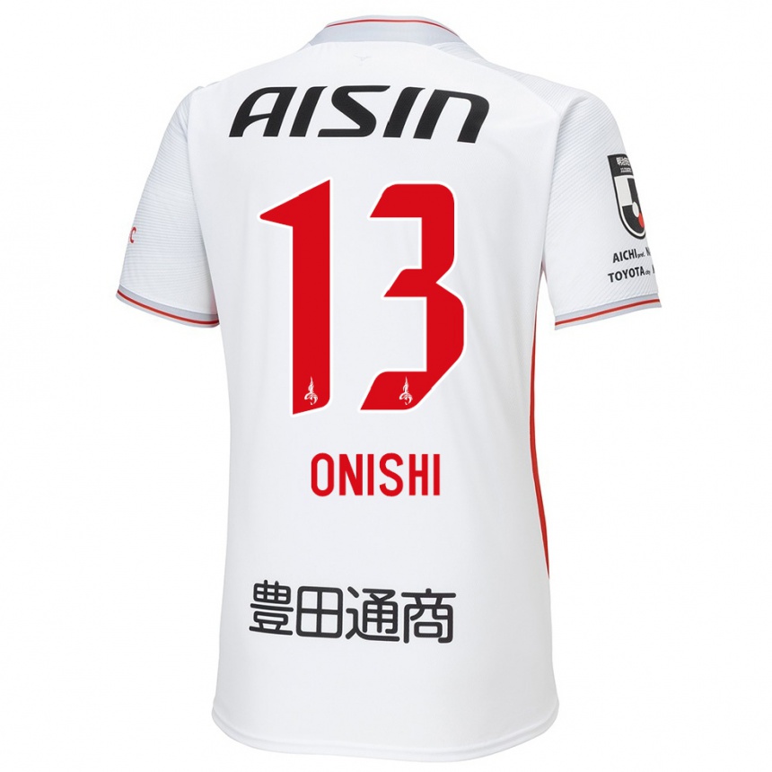 Homme Football Maillot Ritsu Onishi #13 Blanc Jaune Rouge Tenues Extérieur 2024/25