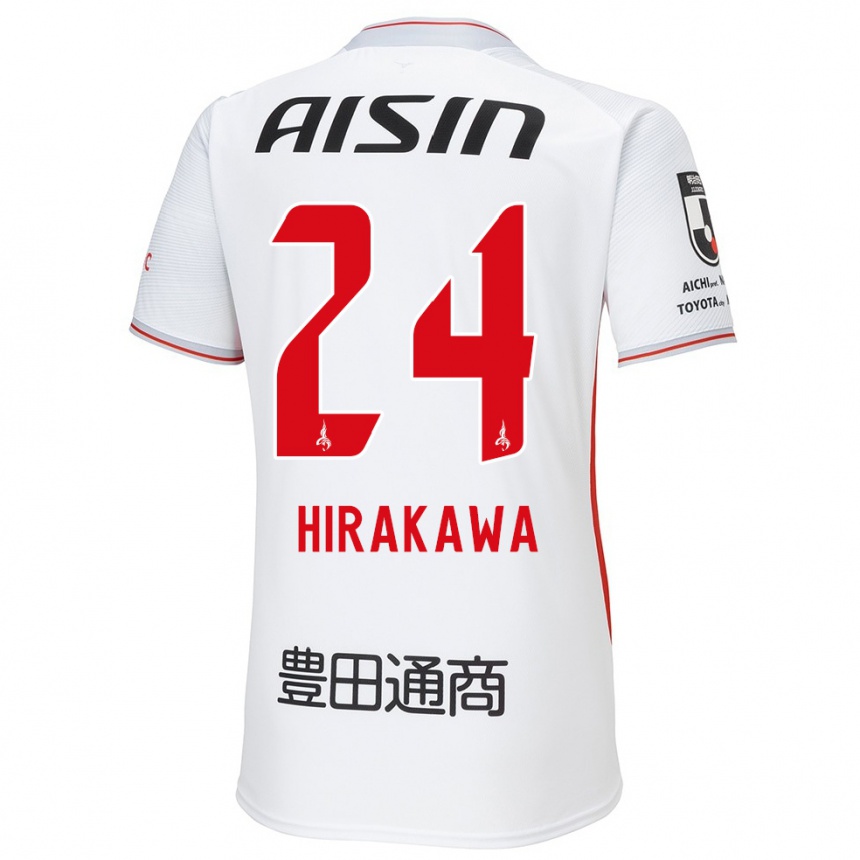 Homme Football Maillot Haruto Hirakawa #24 Blanc Jaune Rouge Tenues Extérieur 2024/25