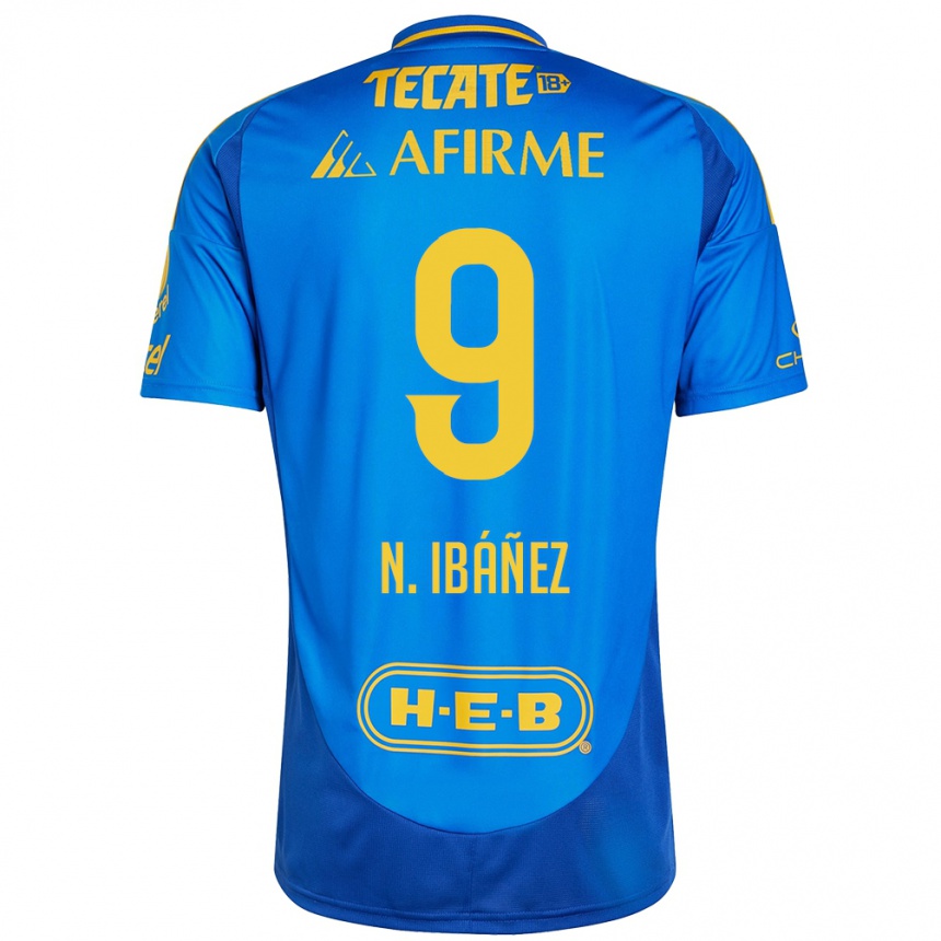 Homme Football Maillot Nicolás Ibáñez #9 Bleu Jaune Tenues Extérieur 2024/25