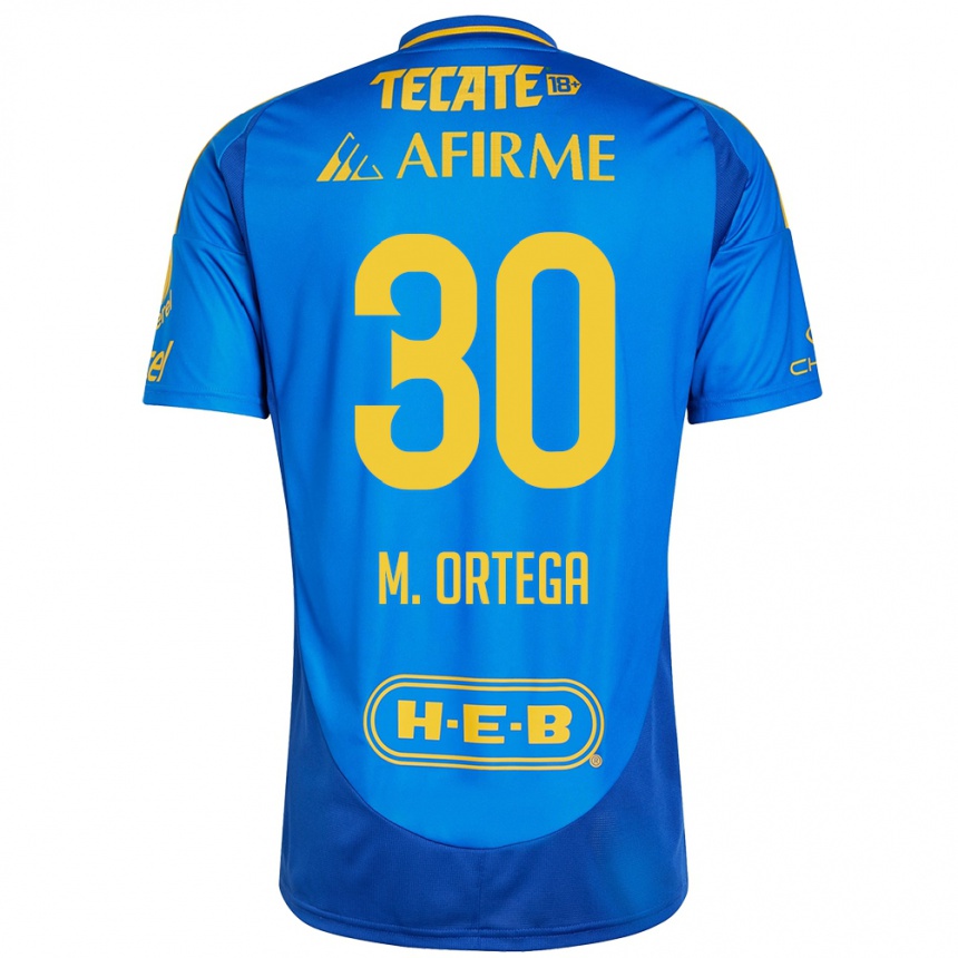 Homme Football Maillot Miguel Ortega #30 Bleu Jaune Tenues Extérieur 2024/25