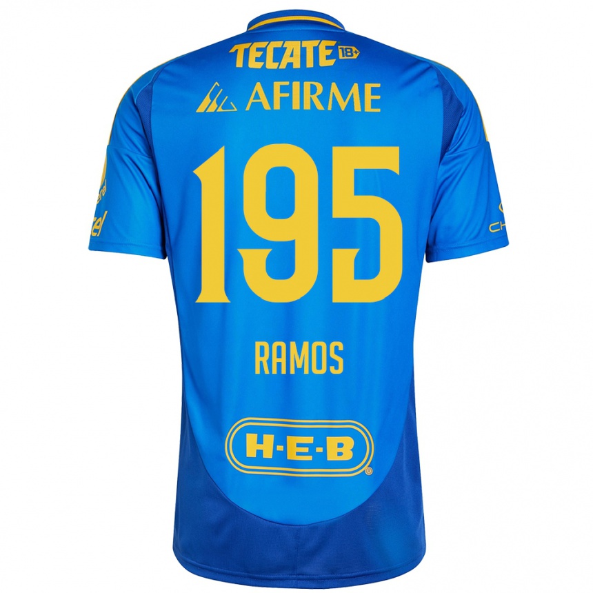 Homme Football Maillot Rodrigo Ramos #195 Bleu Jaune Tenues Extérieur 2024/25