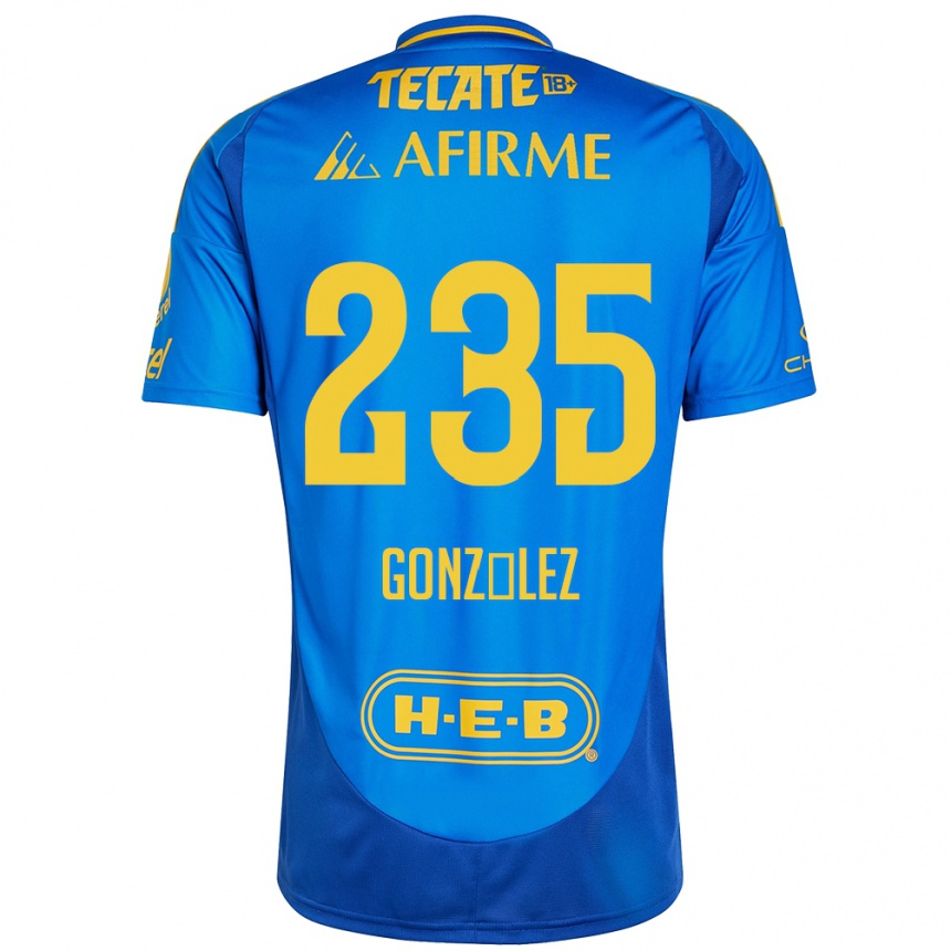 Homme Football Maillot Mauricio González #235 Bleu Jaune Tenues Extérieur 2024/25