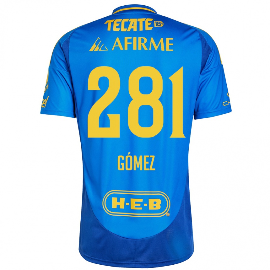 Homme Football Maillot Luis Gómez #281 Bleu Jaune Tenues Extérieur 2024/25