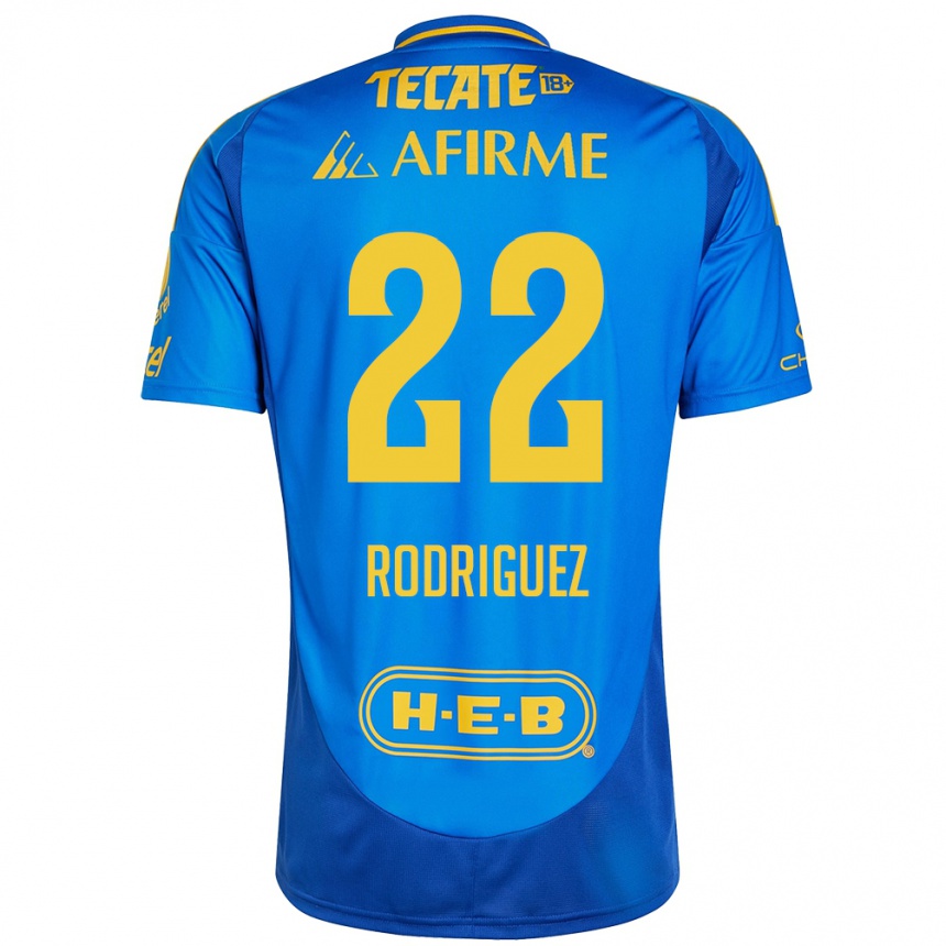 Homme Football Maillot Anika Rodriguez #22 Bleu Jaune Tenues Extérieur 2024/25