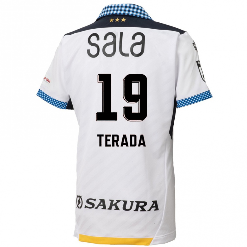 Homme Football Maillot Akihiko Terada #19 Blanc Noir Tenues Extérieur 2024/25