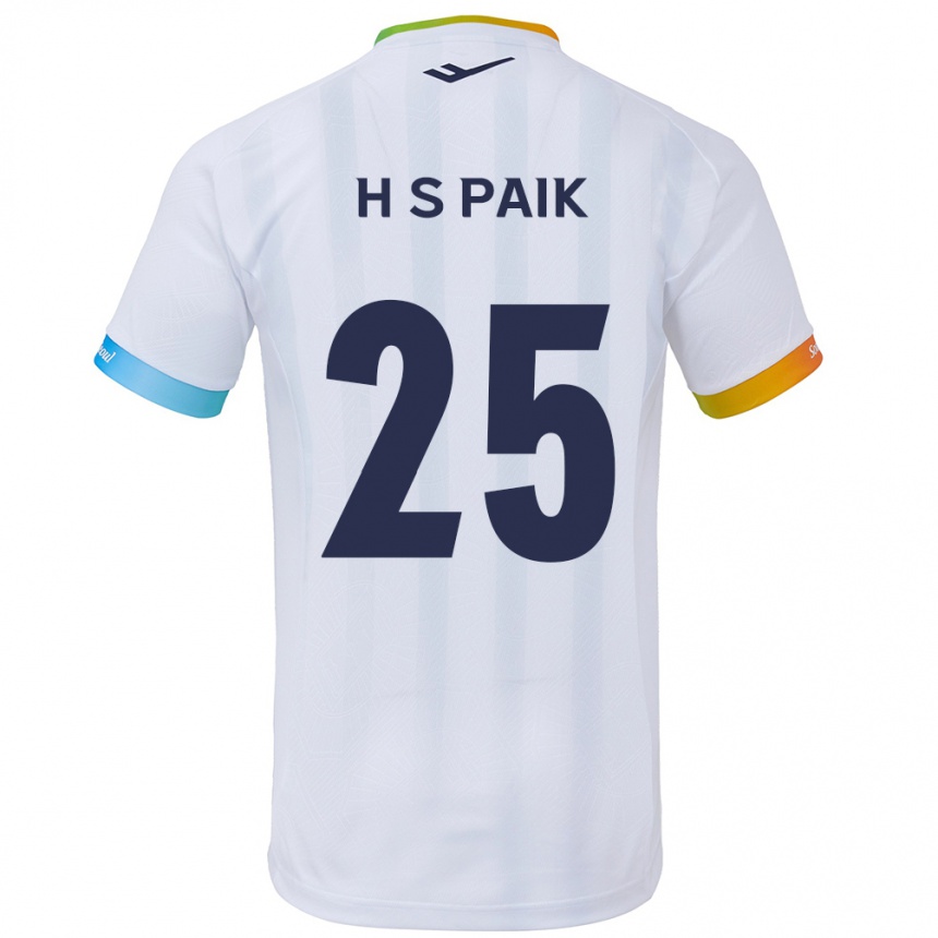 Homme Football Maillot Sang-Hoon Paik #25 Blanc Bleu Tenues Extérieur 2024/25