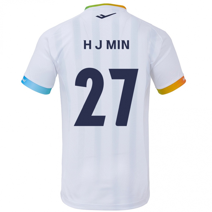 Homme Football Maillot Ji-Hoon Min #27 Blanc Bleu Tenues Extérieur 2024/25