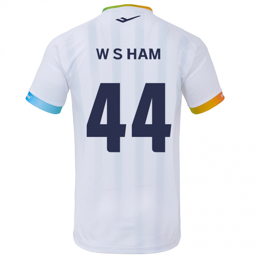 Homme Football Maillot Sun-Woo Ham #44 Blanc Bleu Tenues Extérieur 2024/25