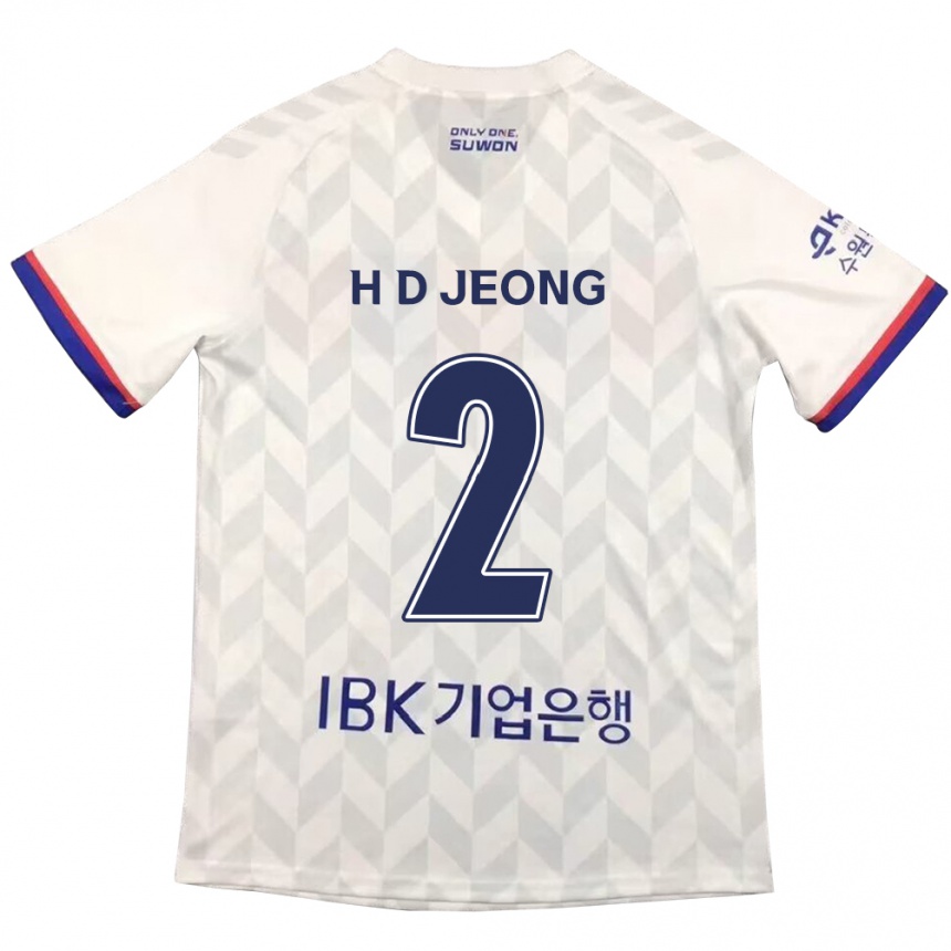 Homme Football Maillot Dong-Ho Jeong #2 Blanc Bleu Tenues Extérieur 2024/25