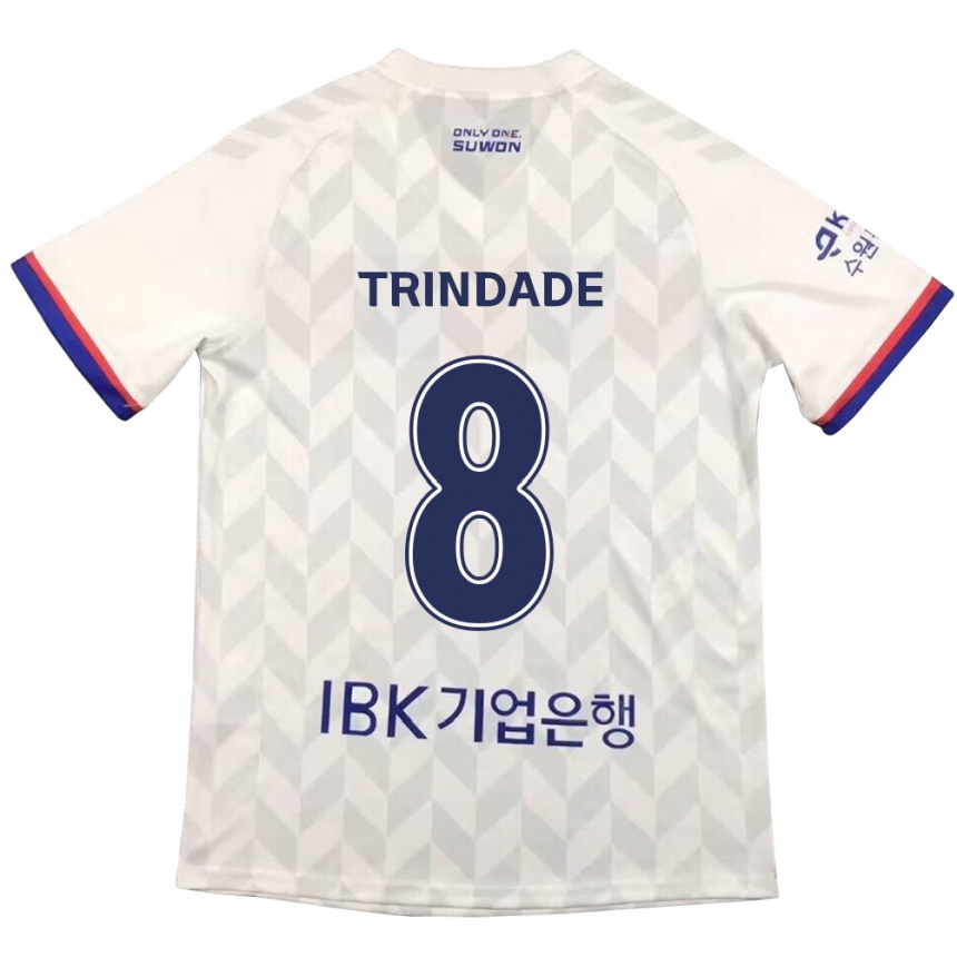 Homme Football Maillot Matheus Trindade #8 Blanc Bleu Tenues Extérieur 2024/25