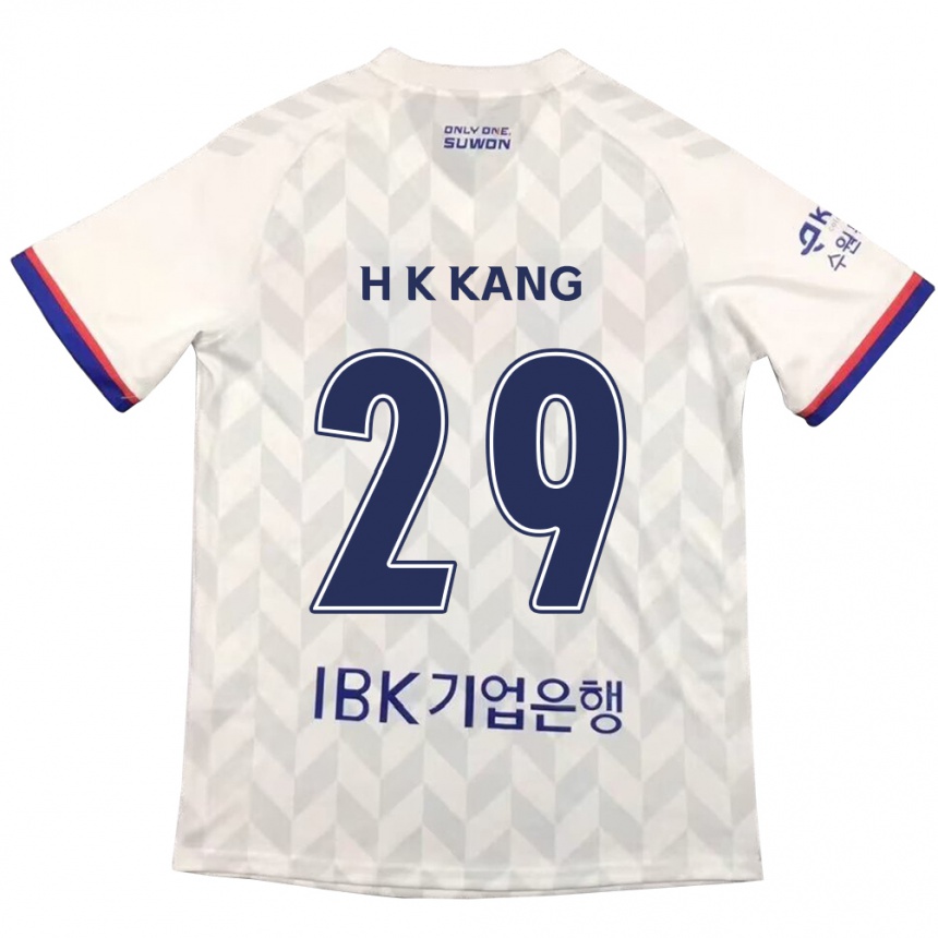 Homme Football Maillot Kyo-Hun Kang #29 Blanc Bleu Tenues Extérieur 2024/25