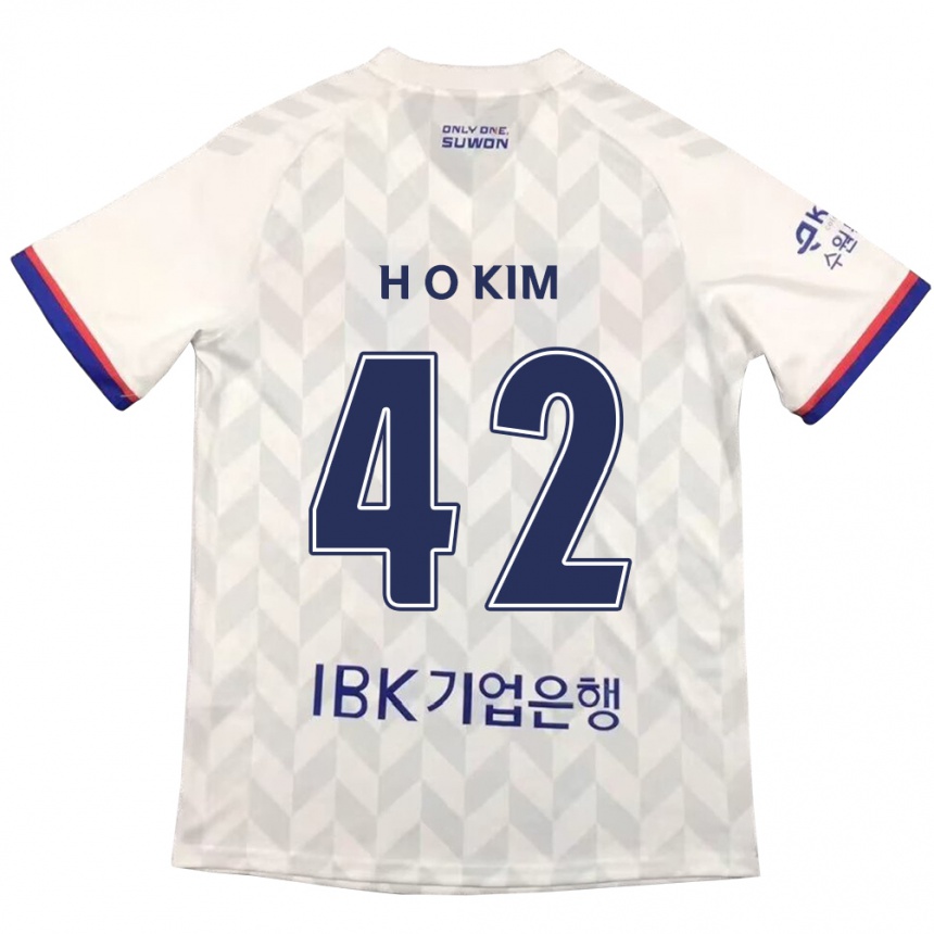 Homme Football Maillot One-Hyung Kim #42 Blanc Bleu Tenues Extérieur 2024/25