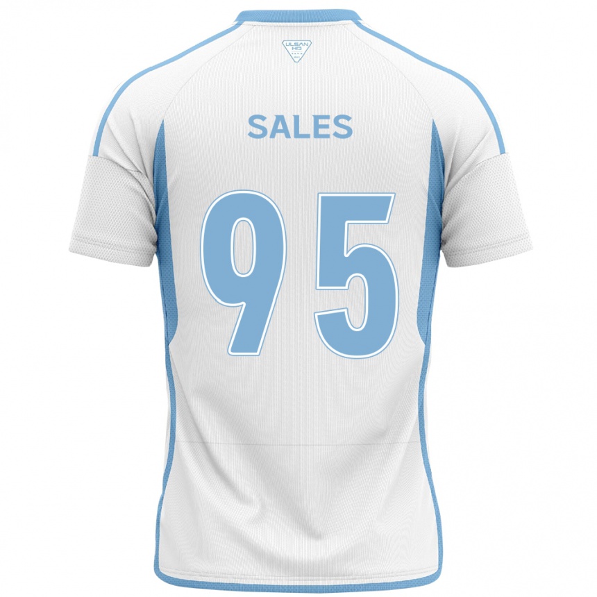 Homme Football Maillot Matheus Sales #95 Blanc Bleu Tenues Extérieur 2024/25