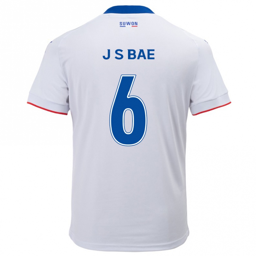 Homme Football Maillot Seo-Joon Bae #6 Blanc Bleu Tenues Extérieur 2024/25