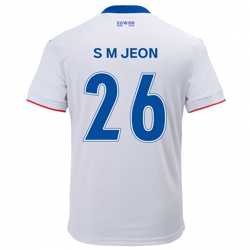 Homme Football Maillot Min-Seung Jeon #26 Blanc Bleu Tenues Extérieur 2024/25