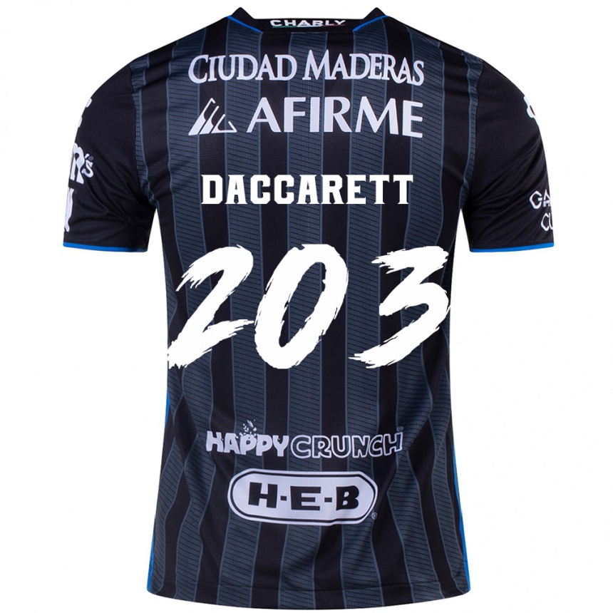 Homme Football Maillot Juan Daccarett #203 Blanc Noir Tenues Extérieur 2024/25