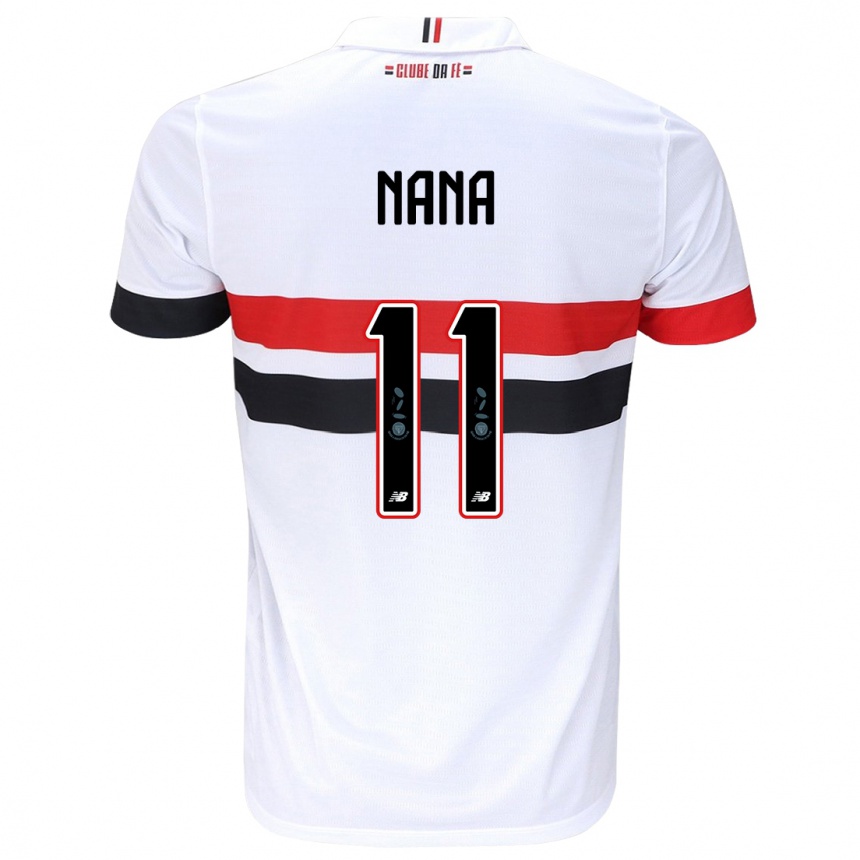 Femme Football Maillot Naná #11 Blanc Rouge Noir Tenues Domicile 2024/25