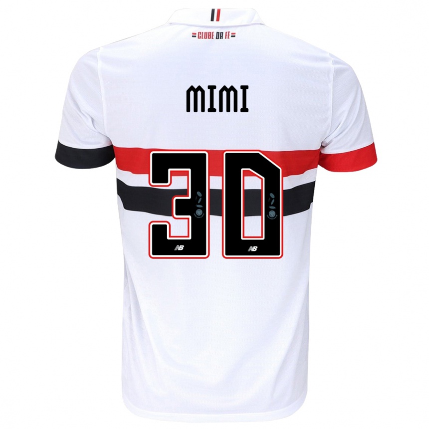 Femme Football Maillot Mimi #30 Blanc Rouge Noir Tenues Domicile 2024/25