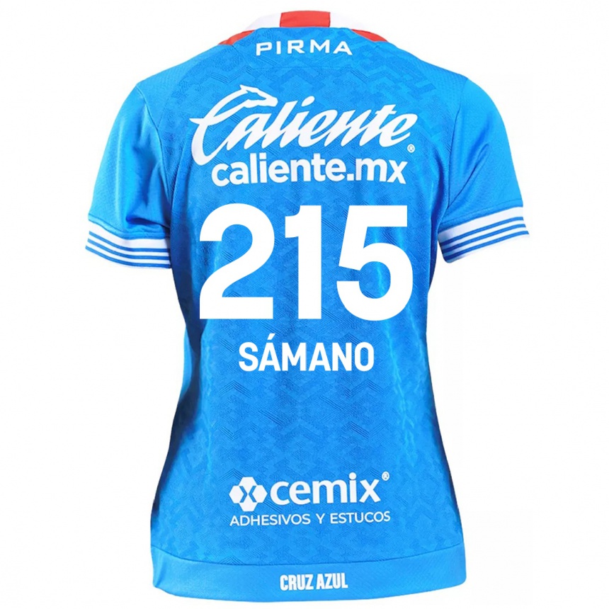 Femme Football Maillot Fernando Sámano #215 Bleu Ciel Tenues Domicile 2024/25