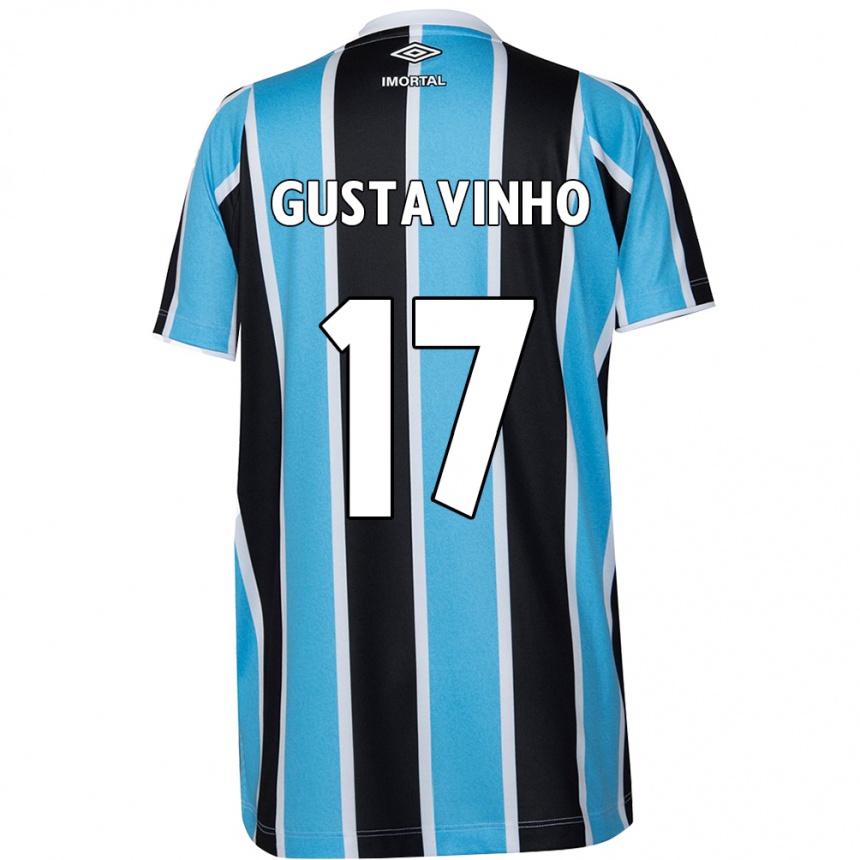 Femme Football Maillot Gustavinho #17 Bleu Noir Blanc Tenues Domicile 2024/25